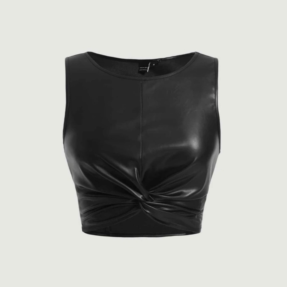 Faux Leather Top